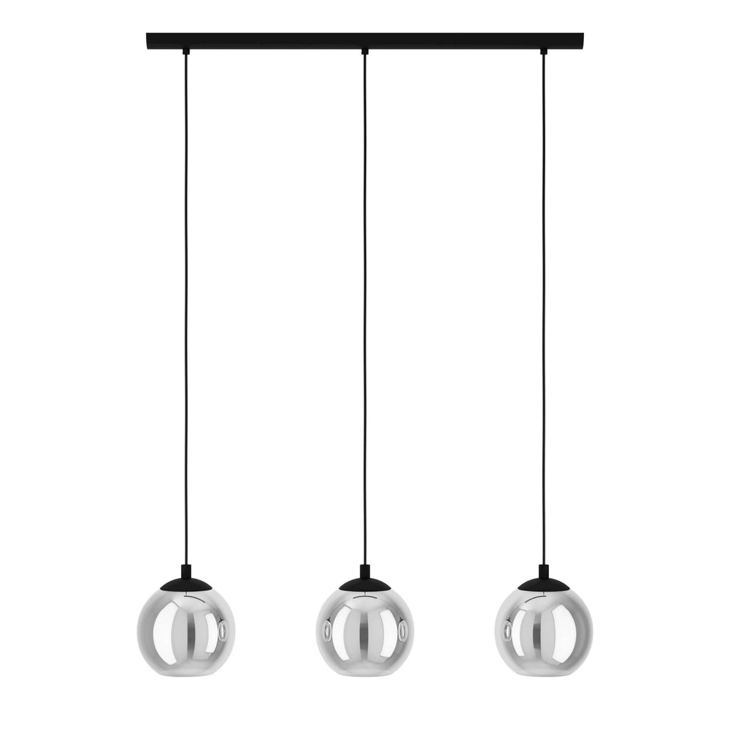 98652 Ariscani Smoked Black Glass 3-Light Pendant