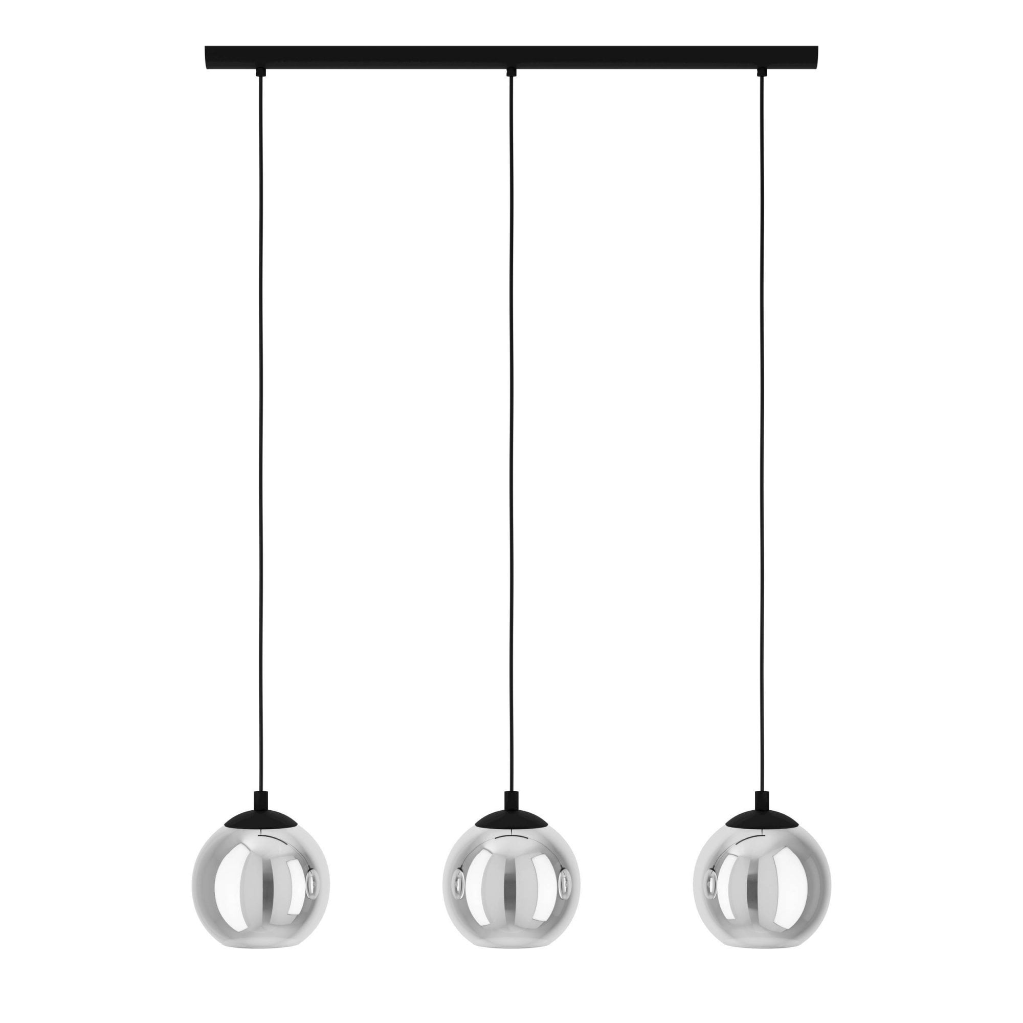 98652 Ariscani Smoked Black Glass 3-Light Pendant