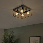 98334 Silentina 4-Light Industrial Caged 4-Spotlight Ceiling Light