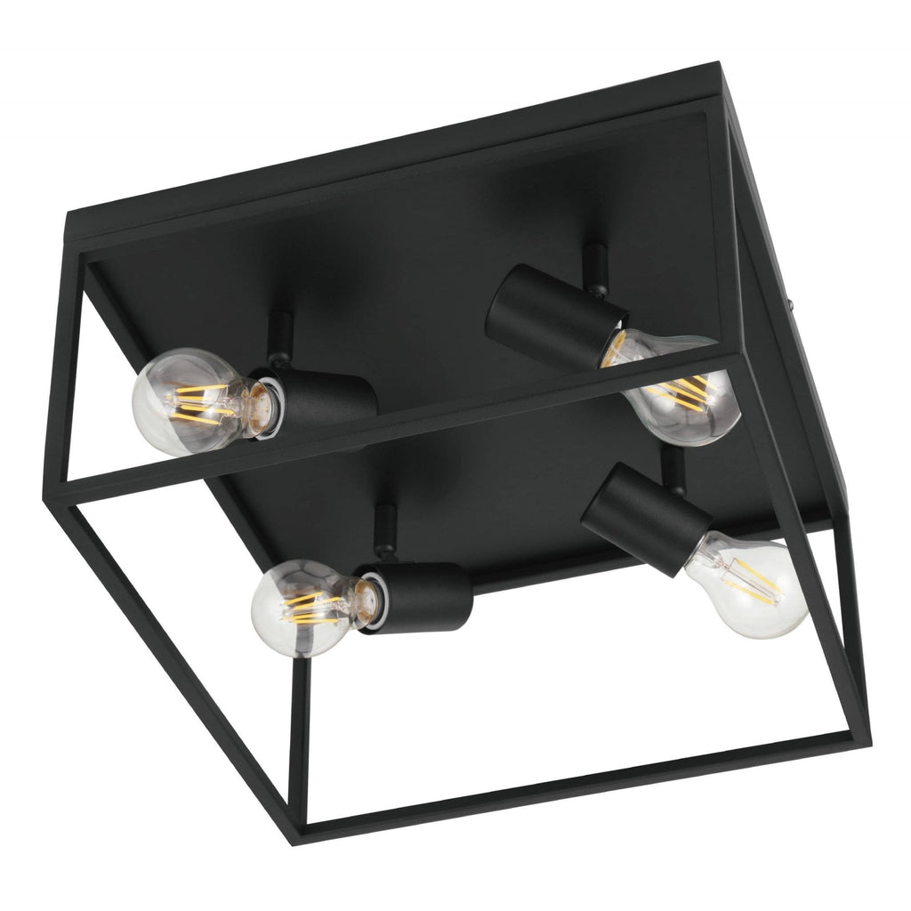 98334 Silentina 4-Light Industrial Caged 4-Spotlight Ceiling Light