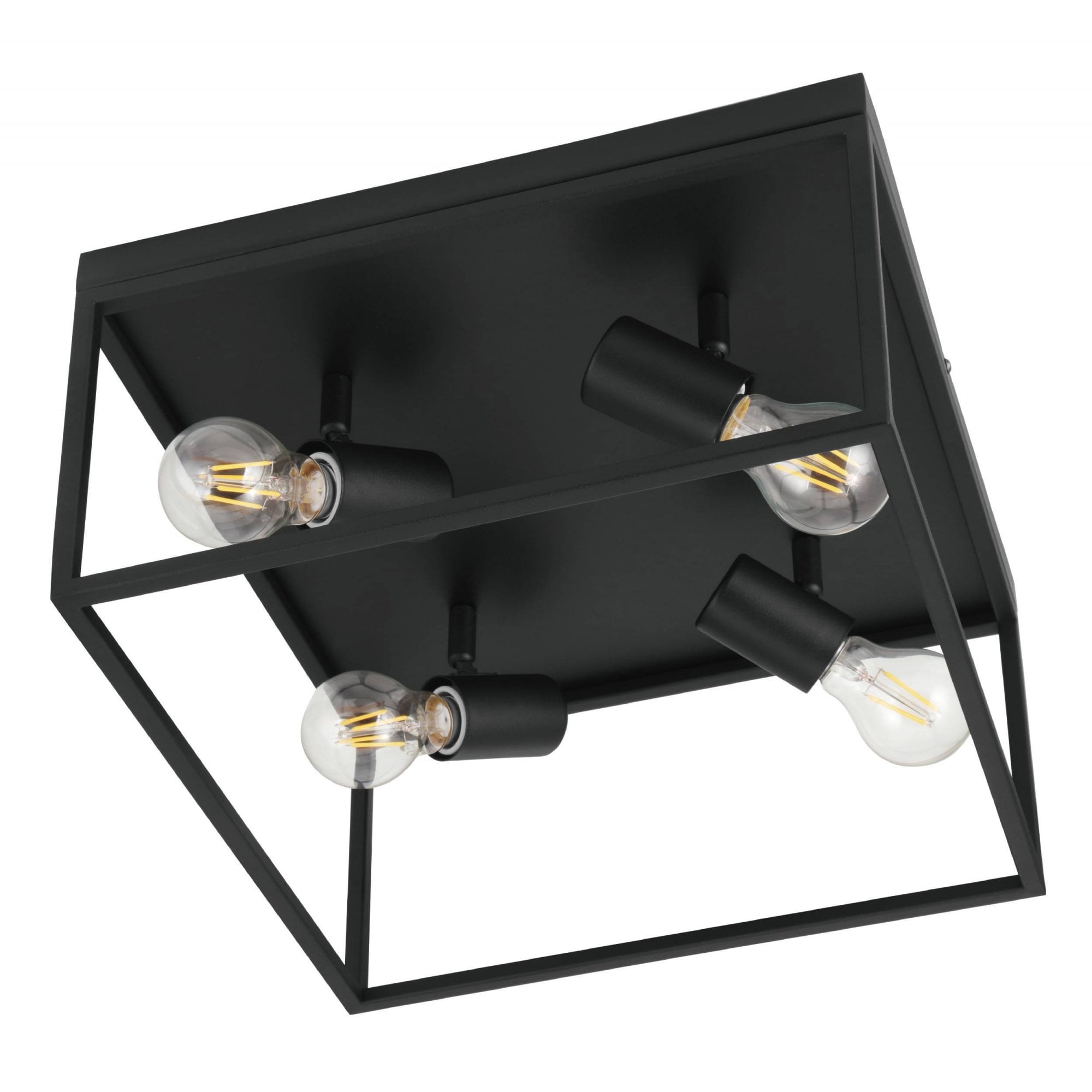 98334 Silentina 4-Light Industrial Caged 4-Spotlight Ceiling Light