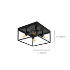 98334 Silentina 4-Light Industrial Caged 4-Spotlight Ceiling Light