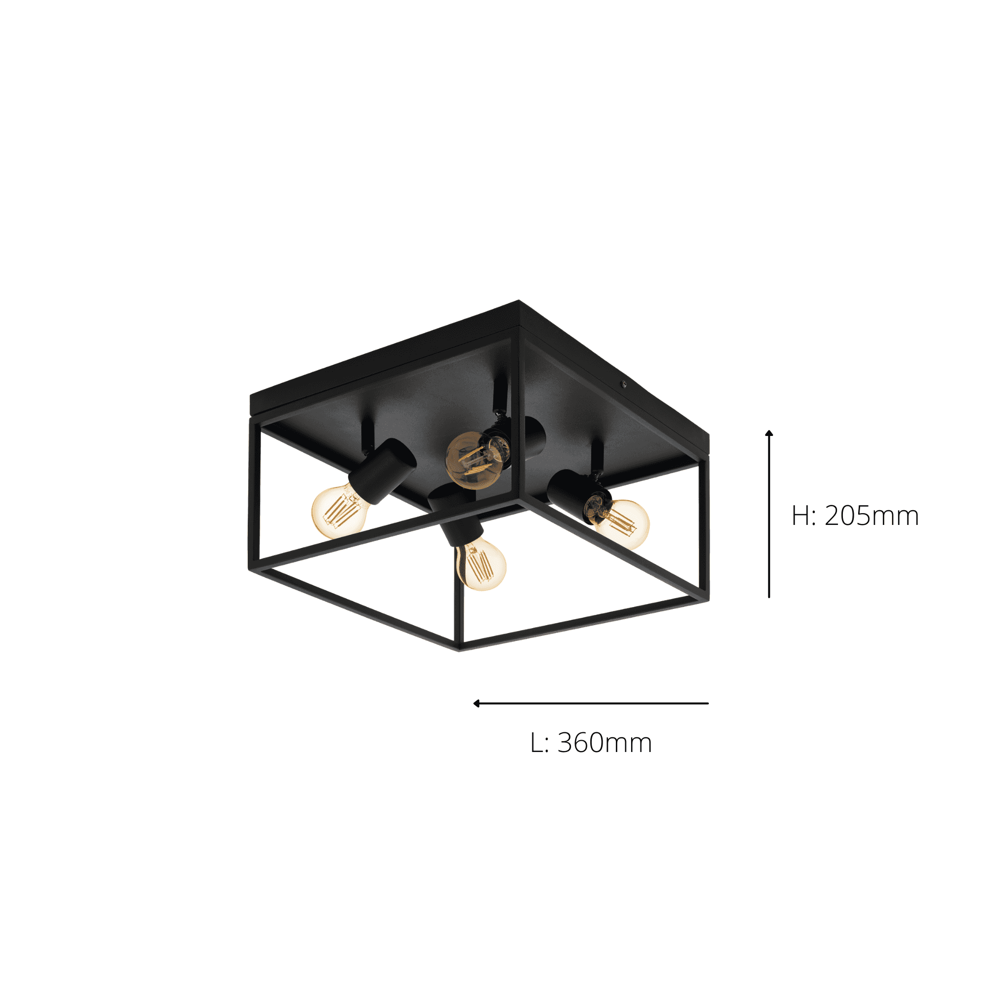 98334 Silentina 4-Light Industrial Caged 4-Spotlight Ceiling Light