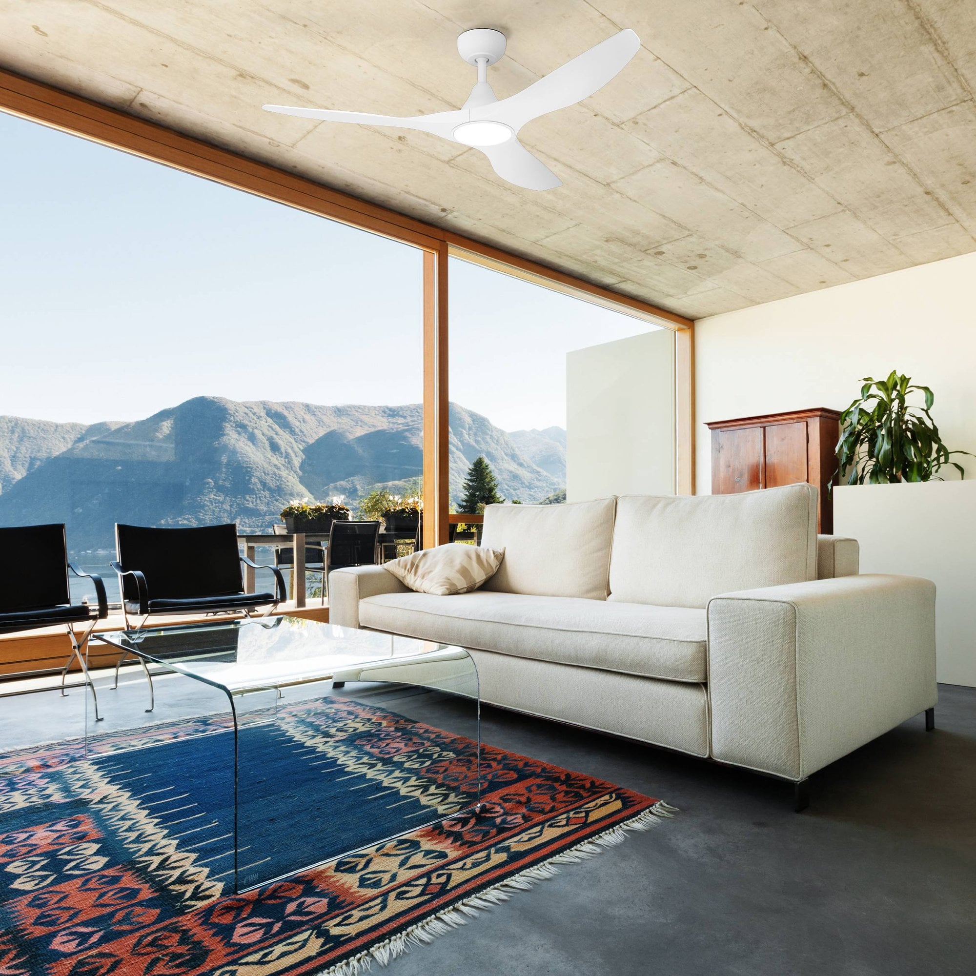 35112 Portsea Matte White LED Ceiling Fan