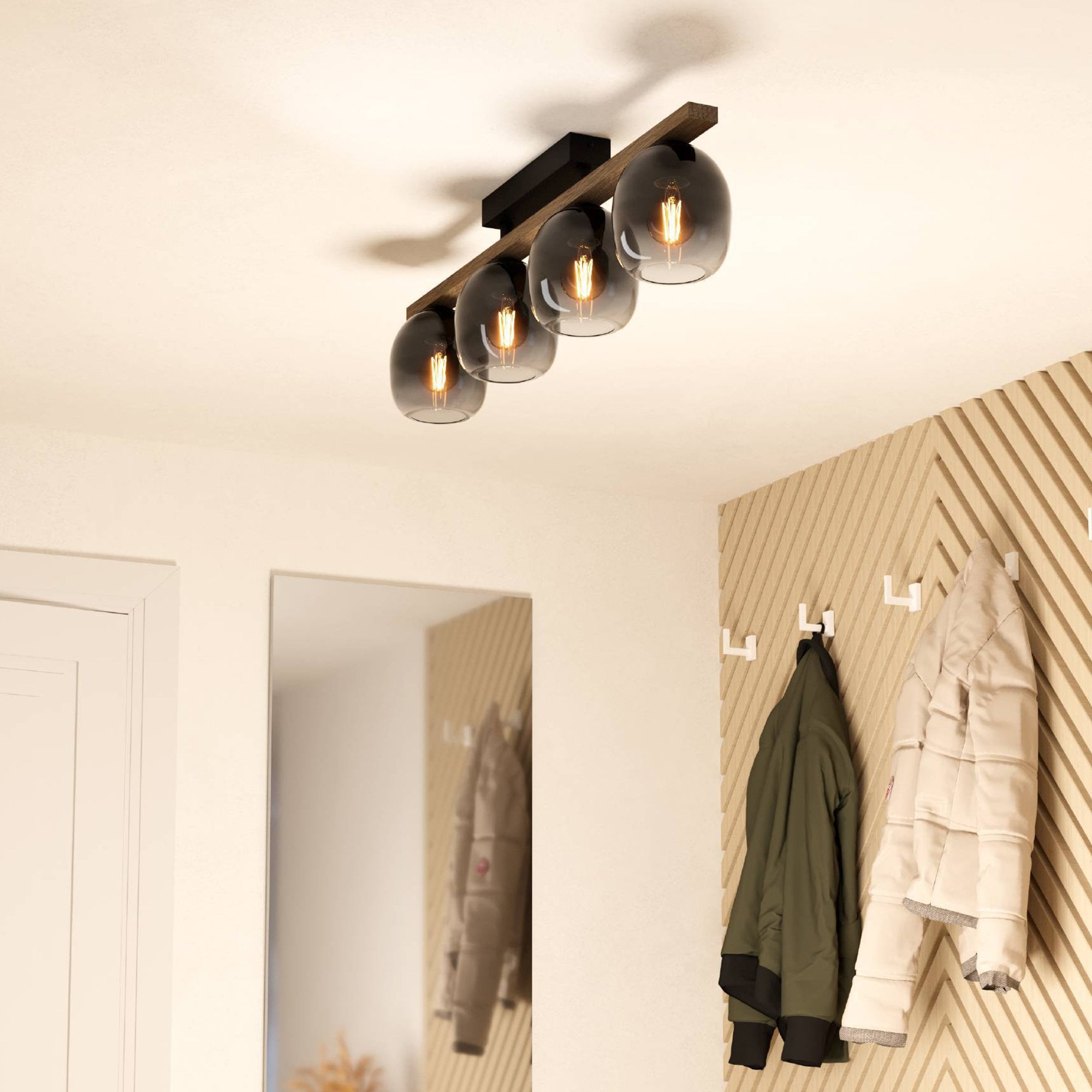 900185 Filago Ombre Glass 3-light Ceiling Fixture
