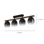 900185 Filago Ombre Glass 3-light Ceiling Fixture