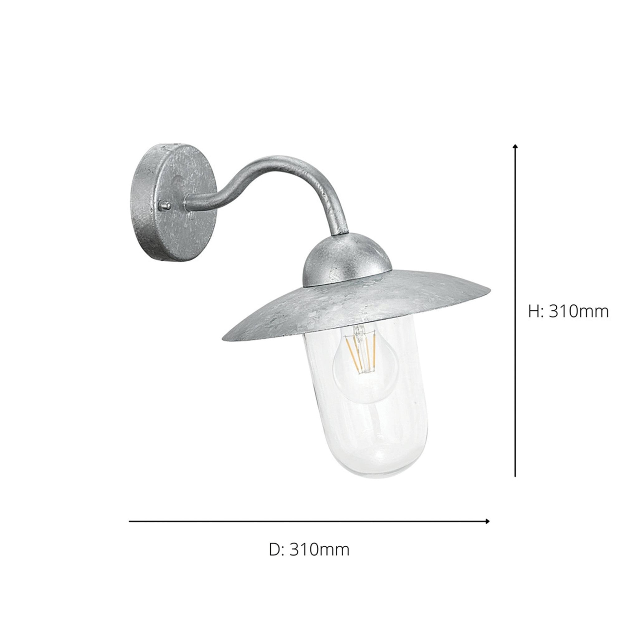 88489 Steel Exterior Wall Light