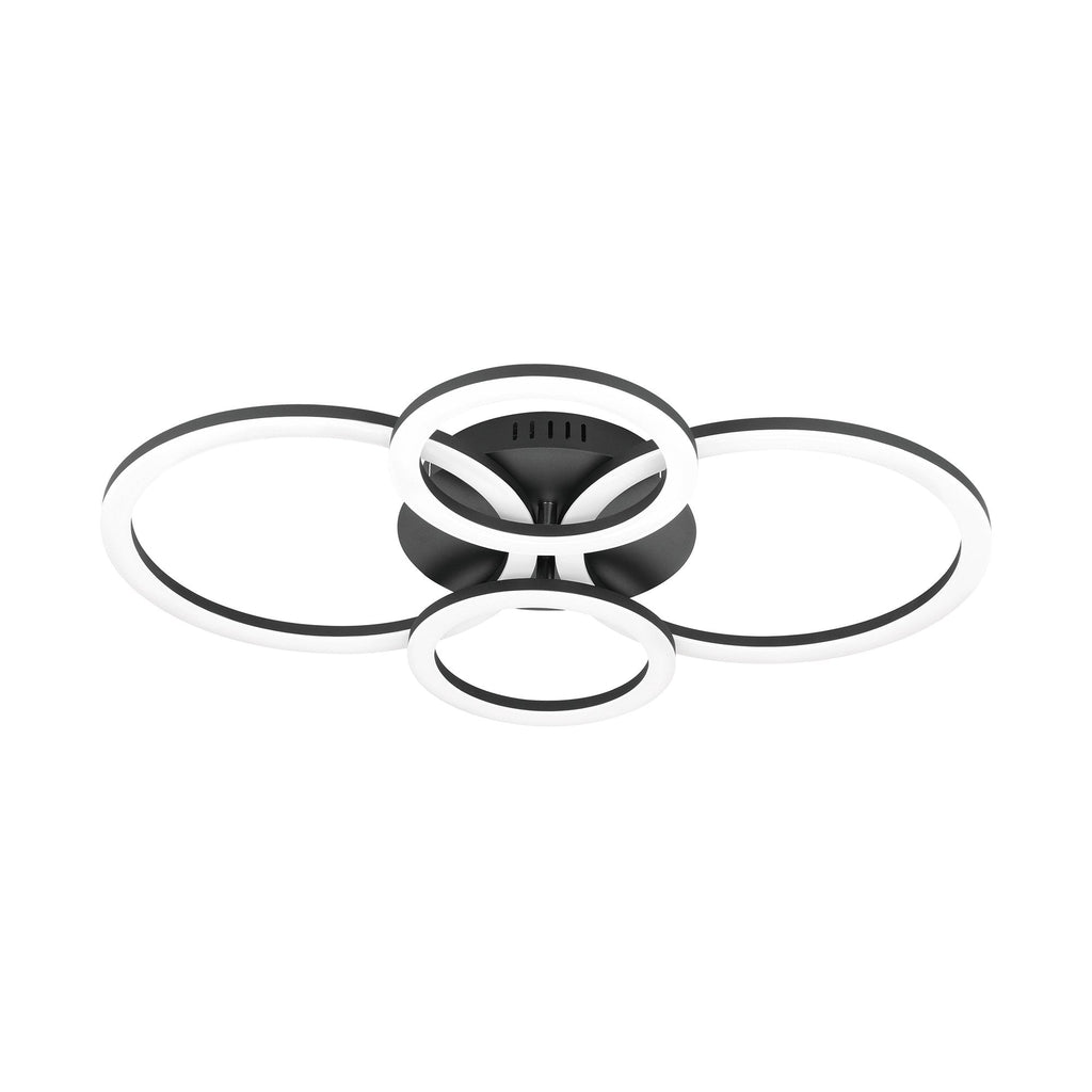 900319 Parrapos-Z Modern Black Steel Smart Control, Colour Changing Ceiling Light