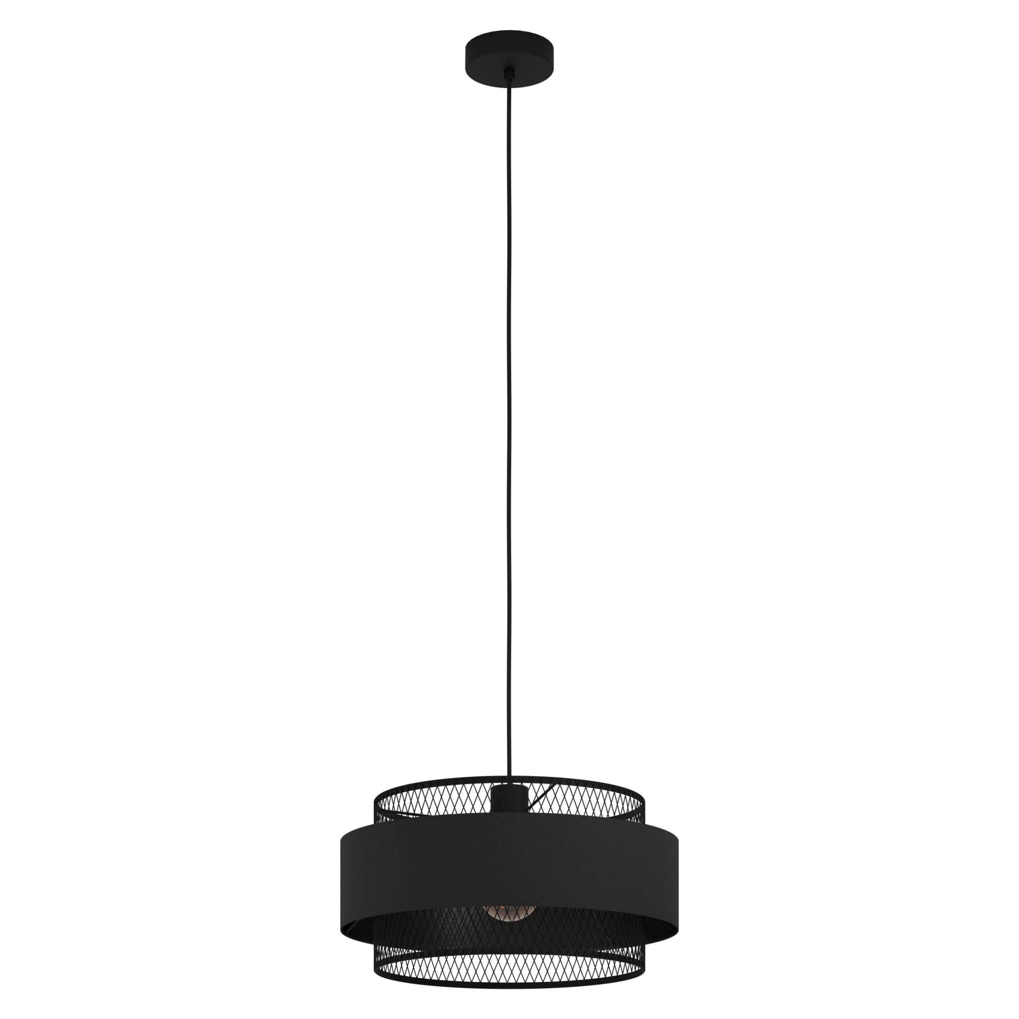 43668 Bazely 1-Light Mesh Black Modern Single Pendant