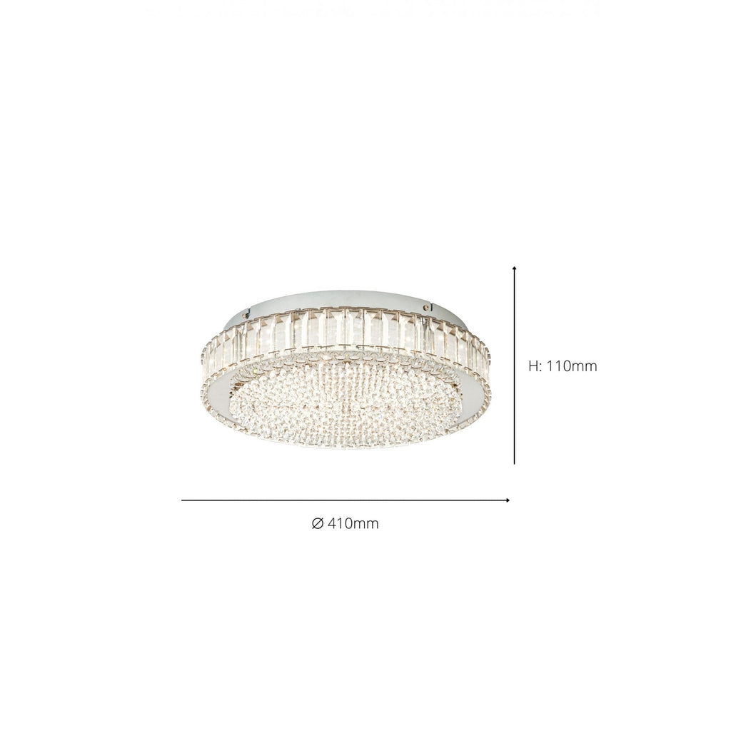 39746 Balparda Chrome Crystal LED Ceiing Light