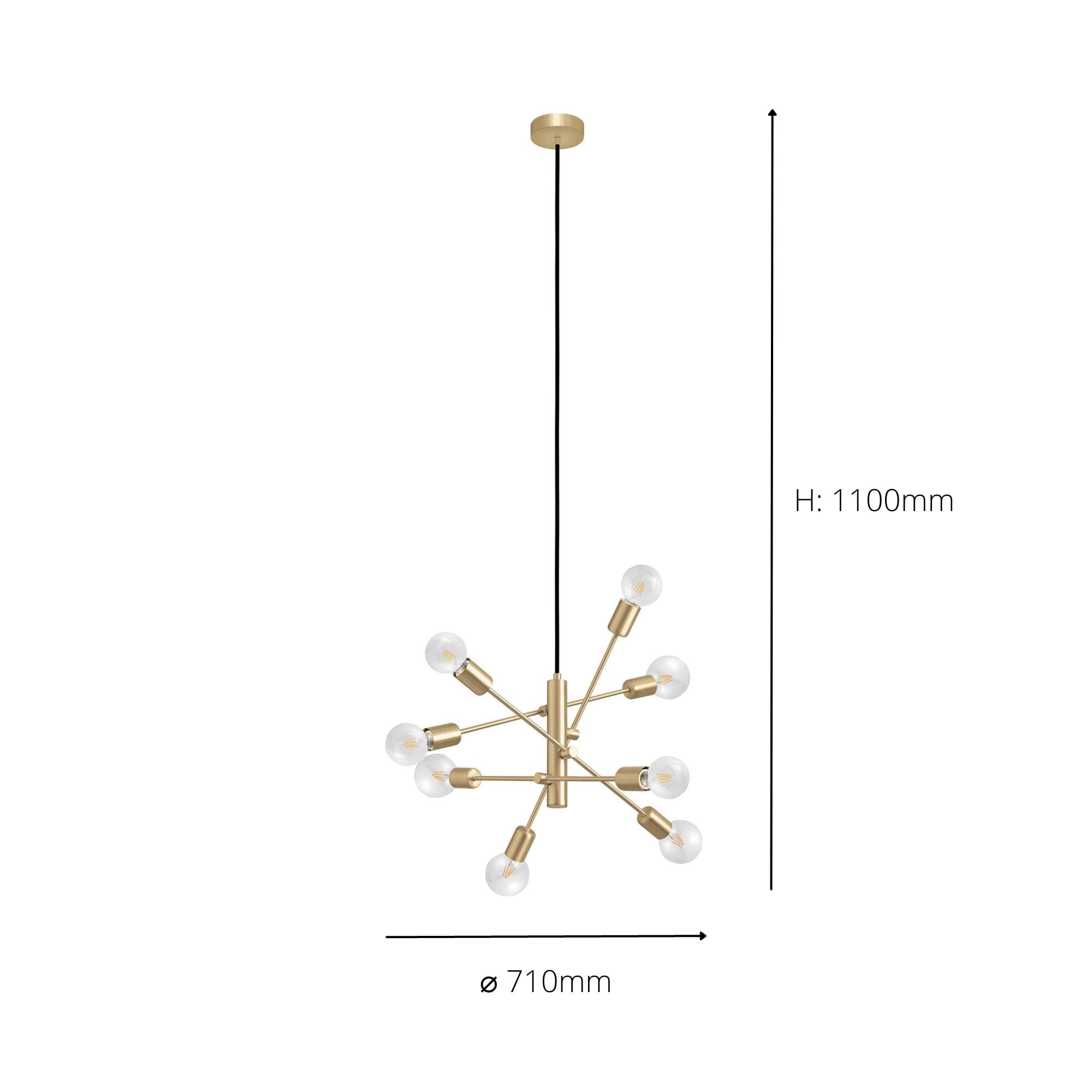 99811 Gradoli Brushed Brass Starburst Pendant Light