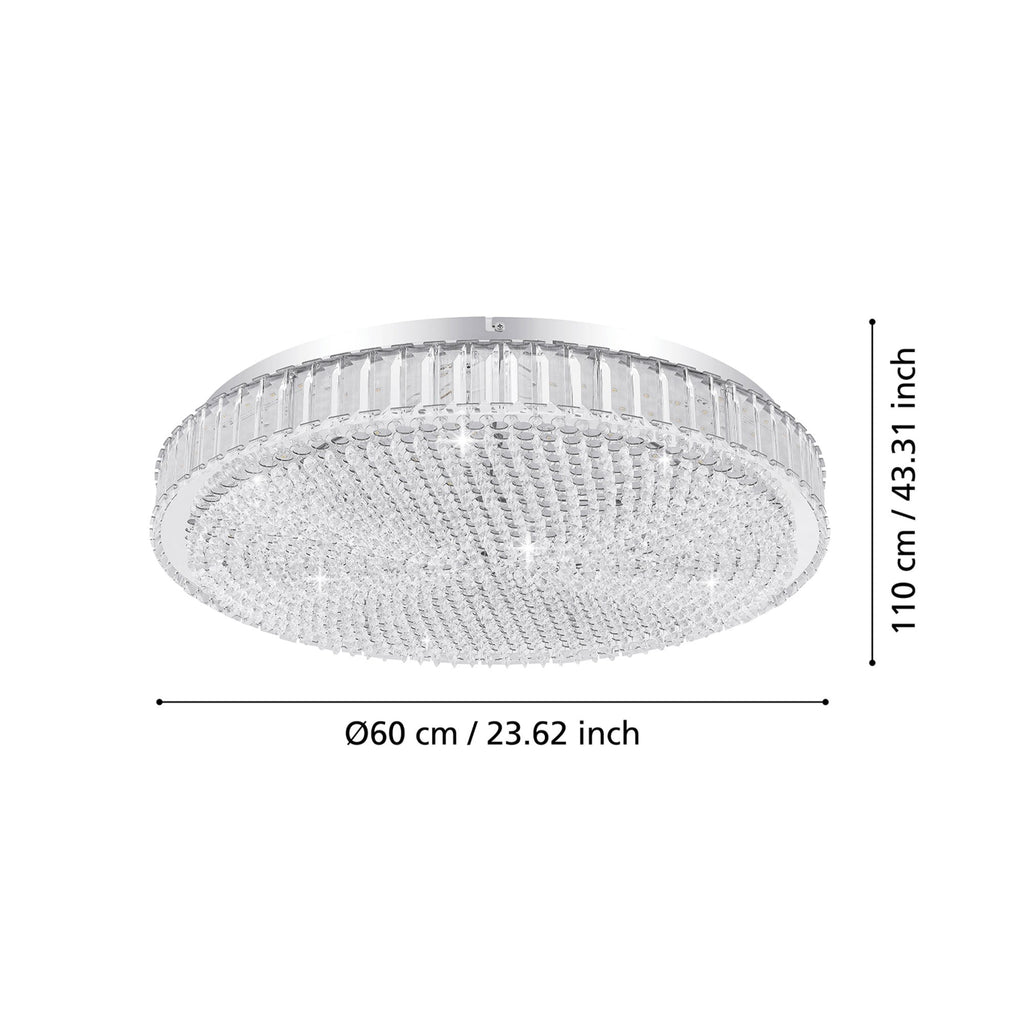39747 Balparda Chrome Crystal LED Ceiing Light