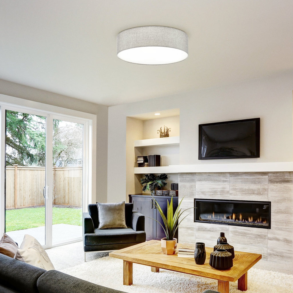 97613 Pasteri Grey Fabric Ceiling Light