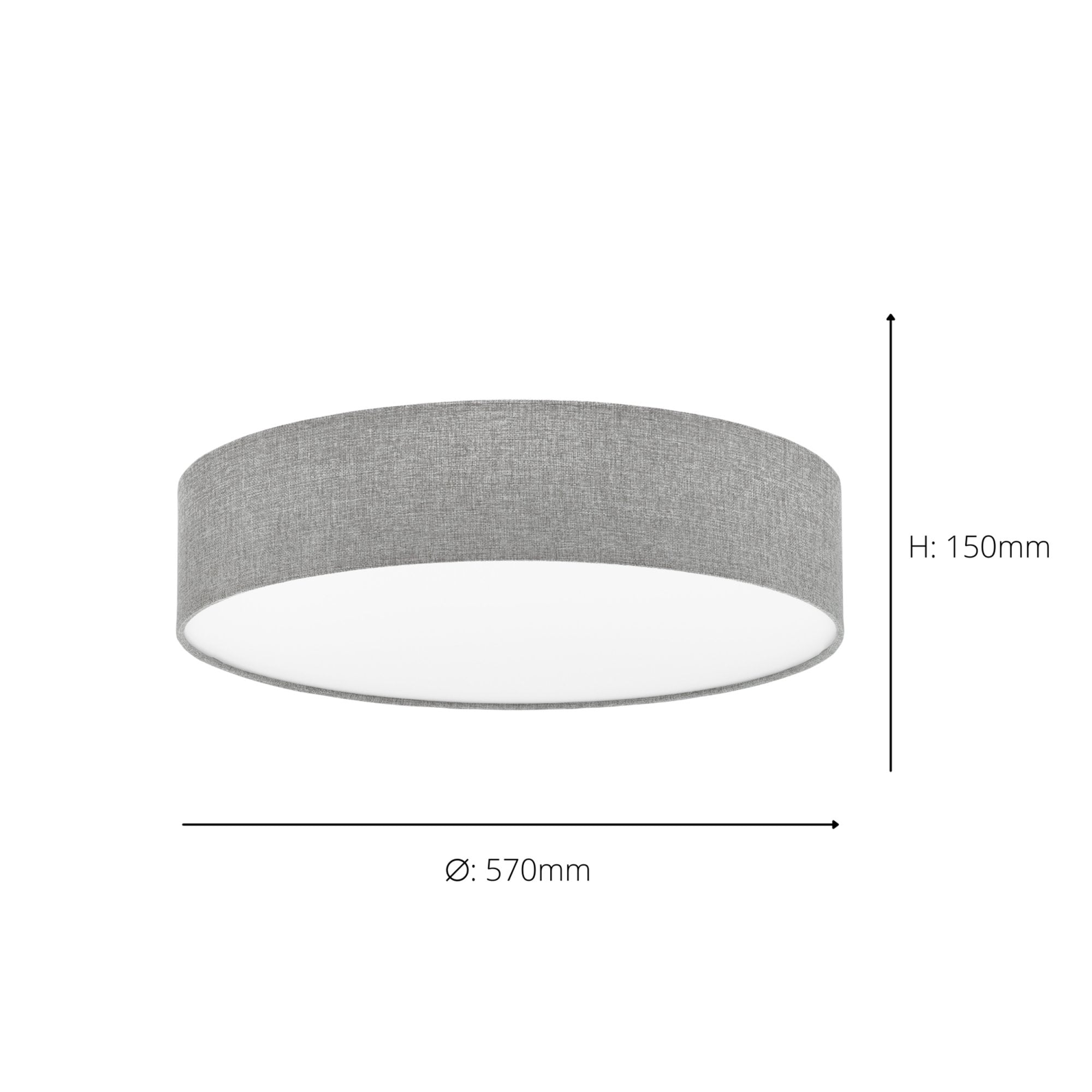 97613 Pasteri Grey Fabric Ceiling Light