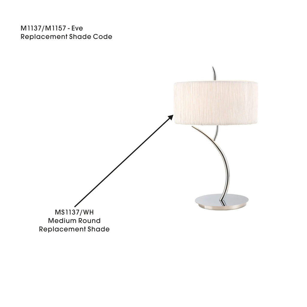 MS1137/WH Eve Medium Round White Wrinkle Fabric Shade