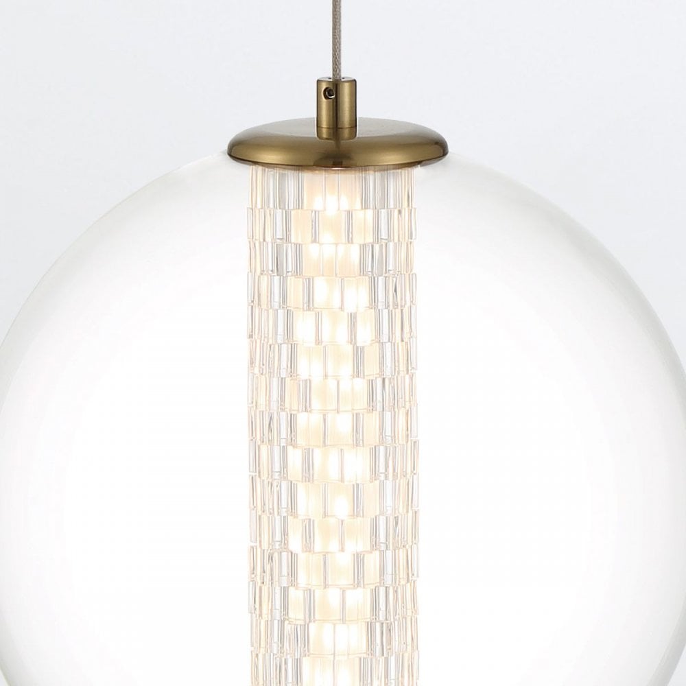 QN-ATOMO-1P-BG Atomo 1 Light LED Adjustable Pendant Brushed Gold