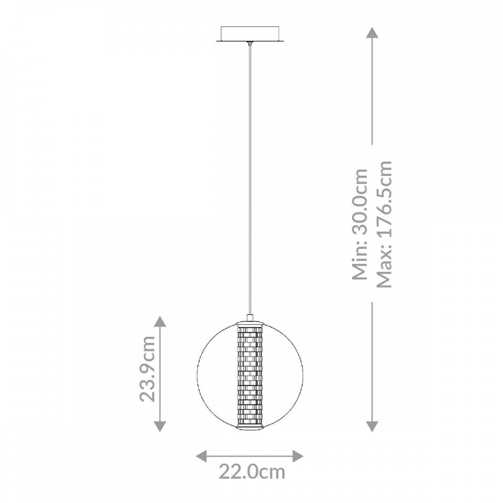 QN-ATOMO-1P-PC Atomo 1 Light LED Adjustable Pendant Polished Chrome