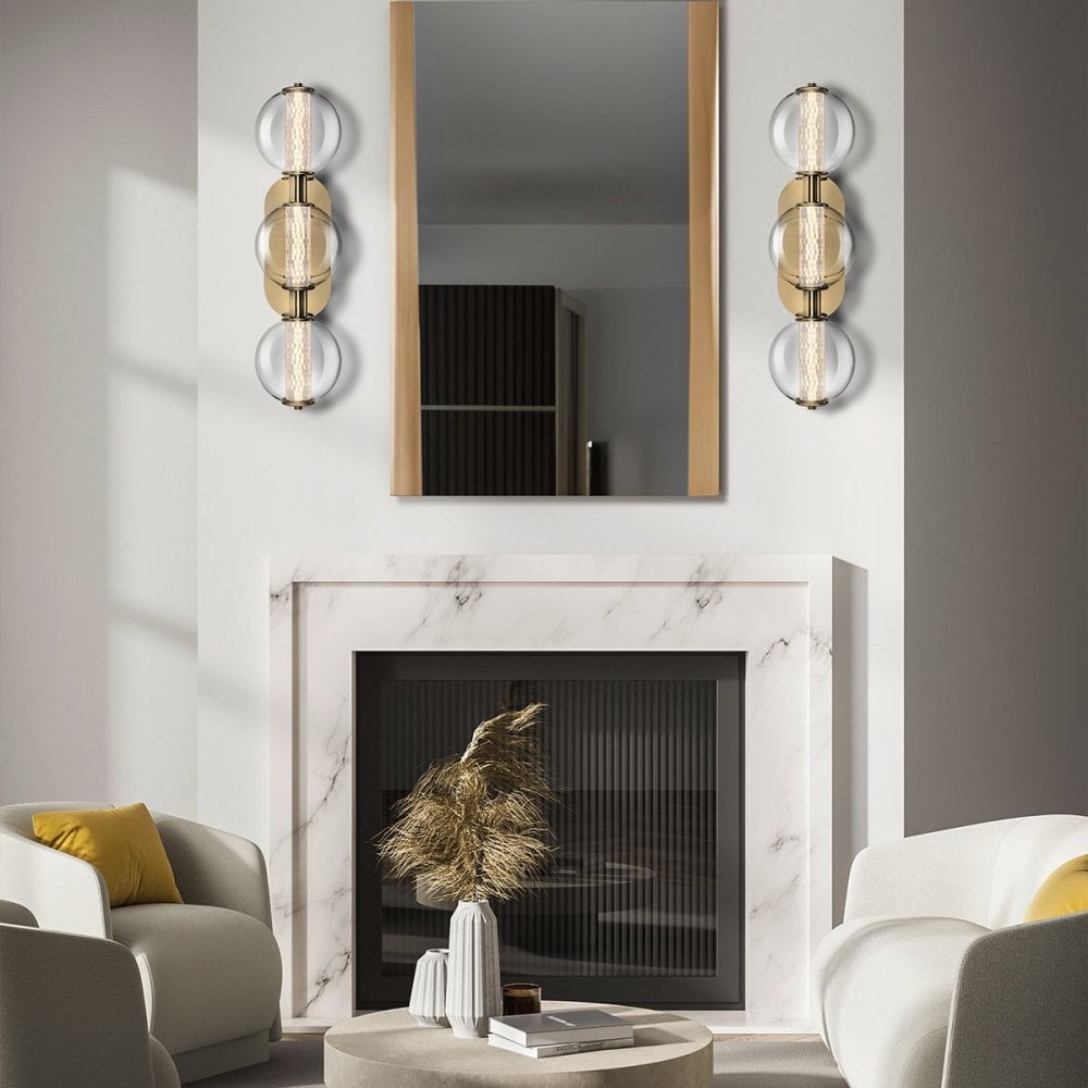 QN-ATOMO-3W-BG Atomo 3 Light LED Bathroom Wall Light Brushed Gold