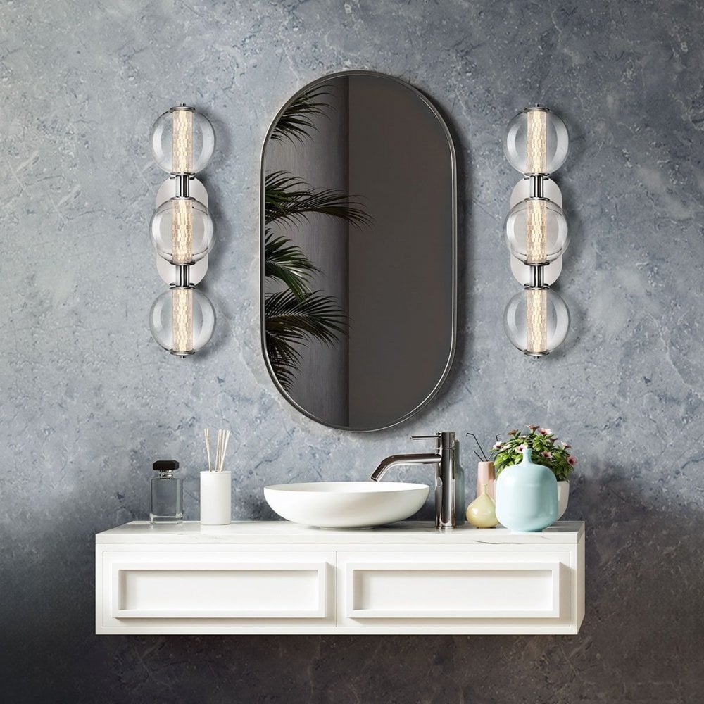 QN-ATOMO-3W-PC Atomo 3 Light LED Bathroom Wall Light Polished Chrome