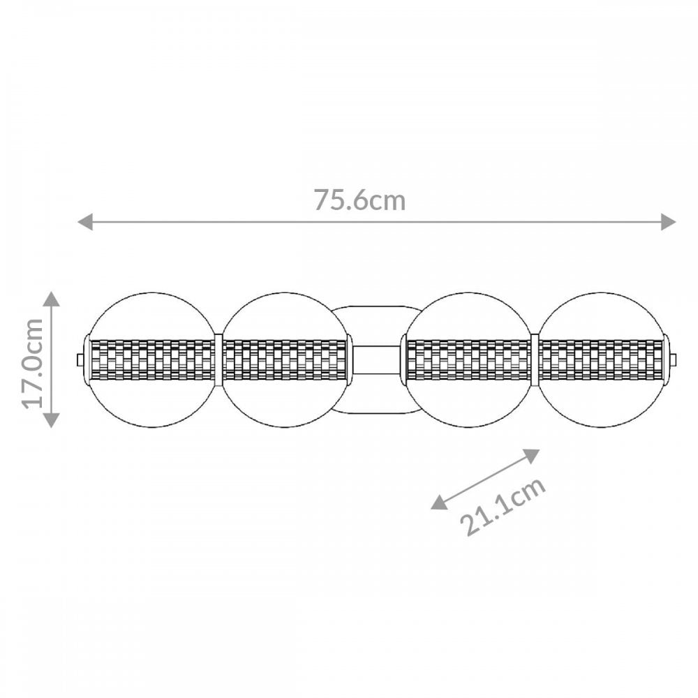QN-ATOMO-4W-BG Atomo 4 Light LED Bathroom Wall Light Brushed Gold