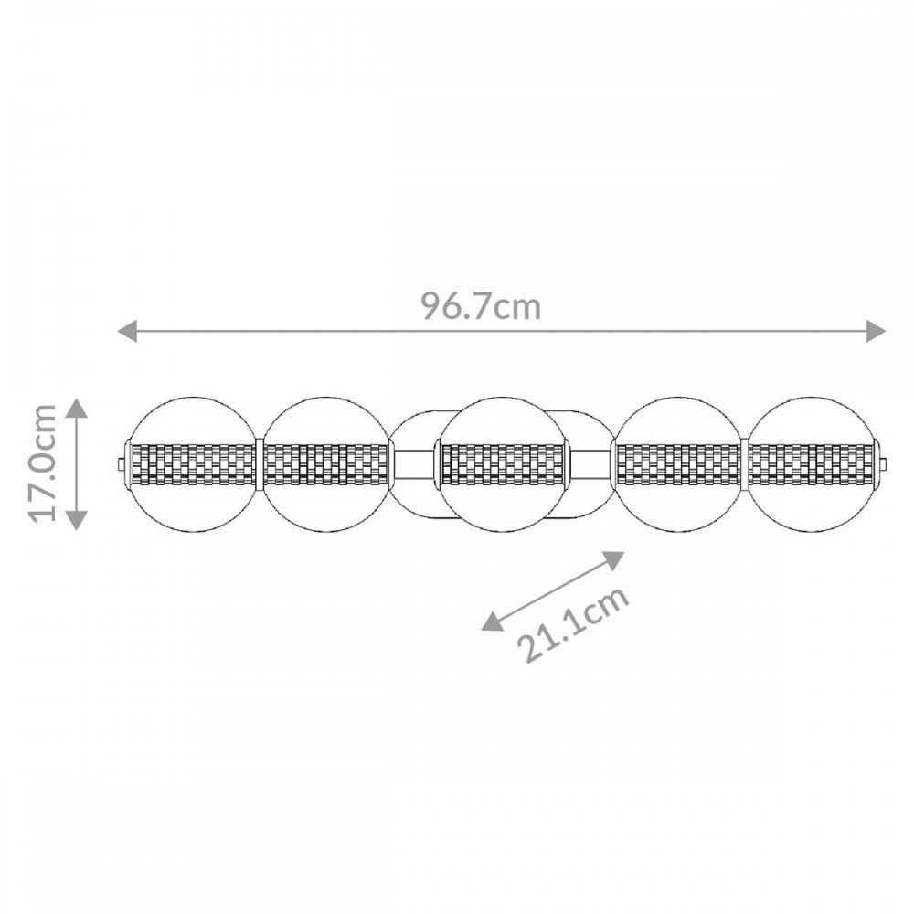 QN-ATOMO-5W-PC Atomo 5 Light LED Bathroom Wall Light Polished Chrome
