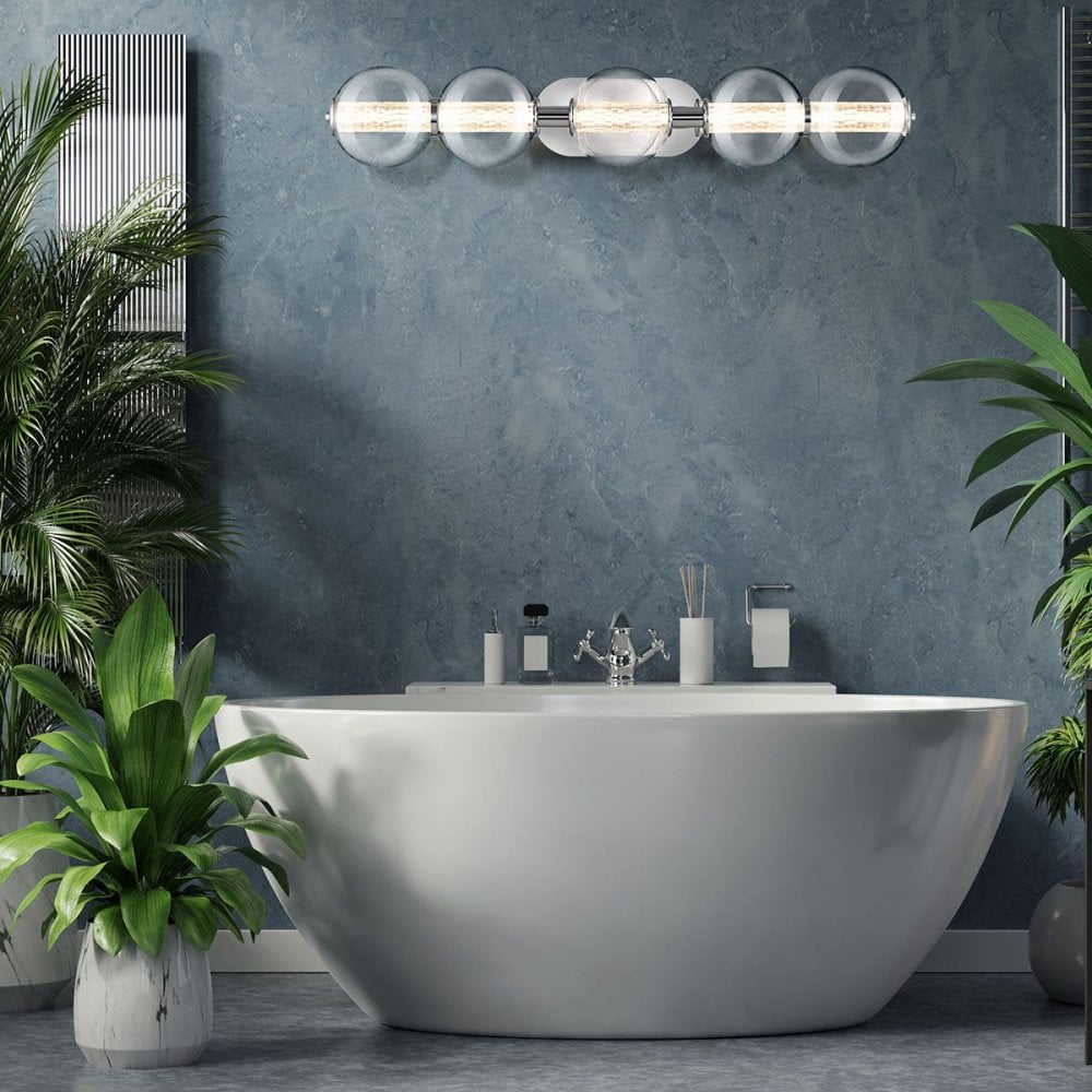 QN-ATOMO-5W-PC Atomo 5 Light LED Bathroom Wall Light Polished Chrome