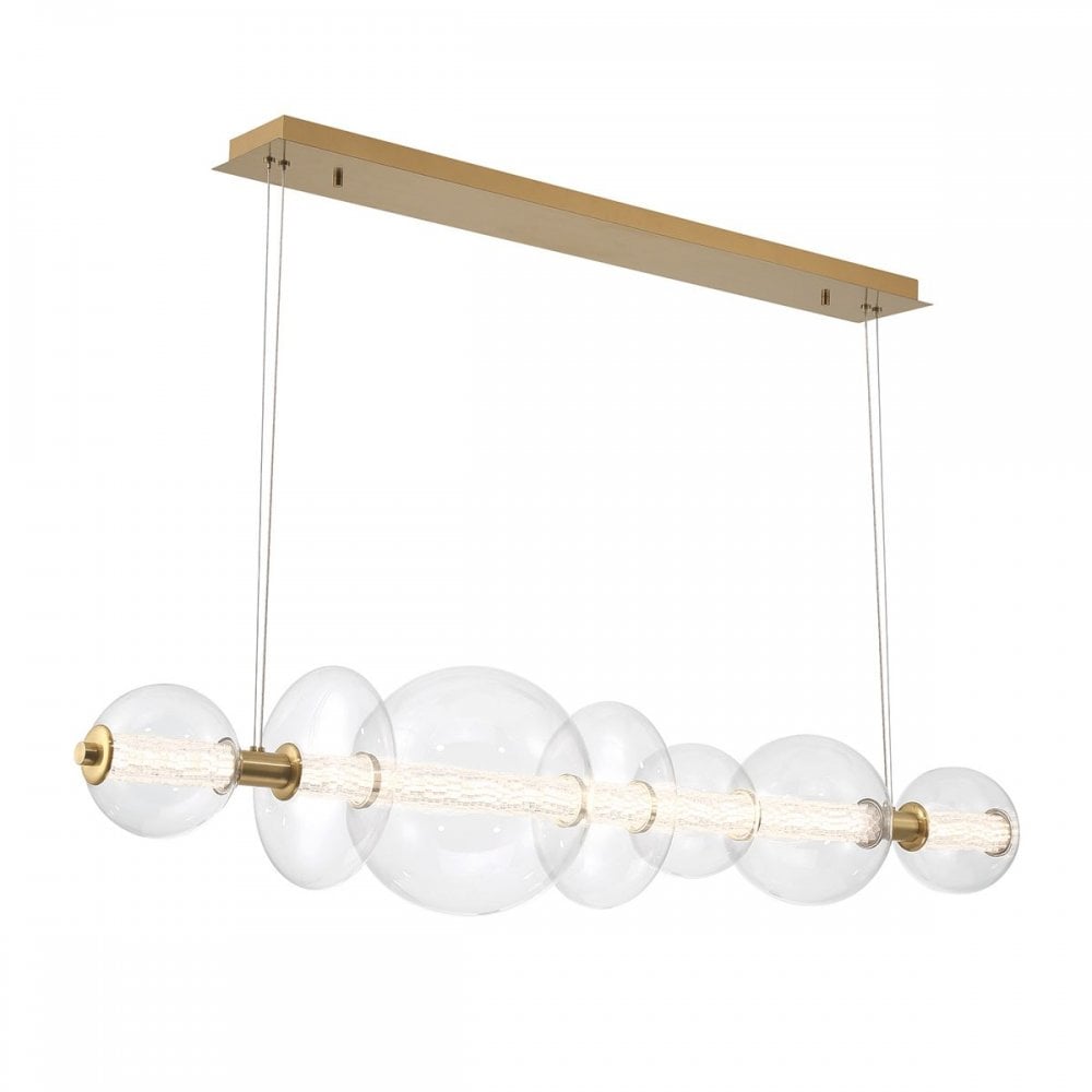 QN-ATOMO-LP7-BG Atomo 7 Light LED Linear Pendant Brushed Gold