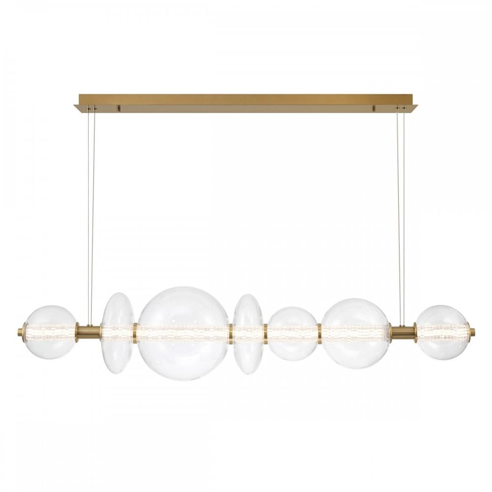 QN-ATOMO-LP7-BG Atomo 7 Light LED Linear Pendant Brushed Gold