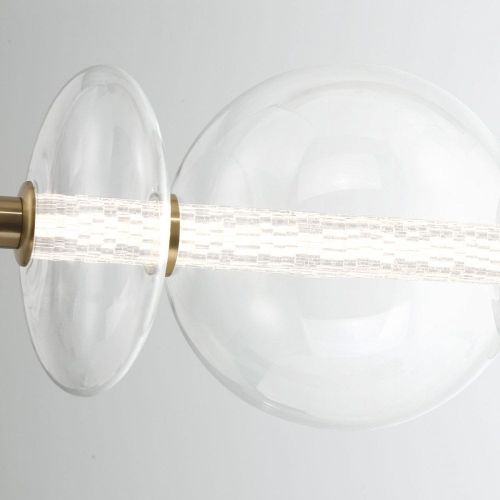QN-ATOMO-LP7-BG Atomo 7 Light LED Linear Pendant Brushed Gold