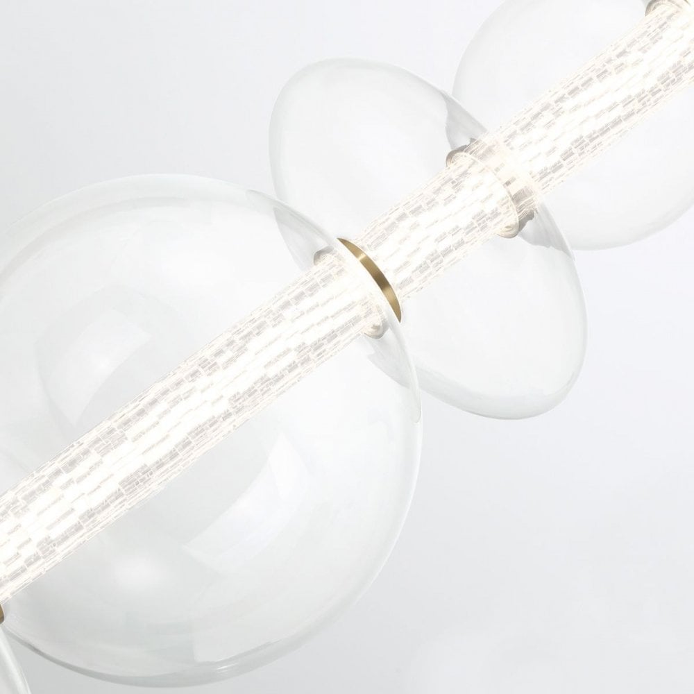 QN-ATOMO-LP7-BG Atomo 7 Light LED Linear Pendant Brushed Gold