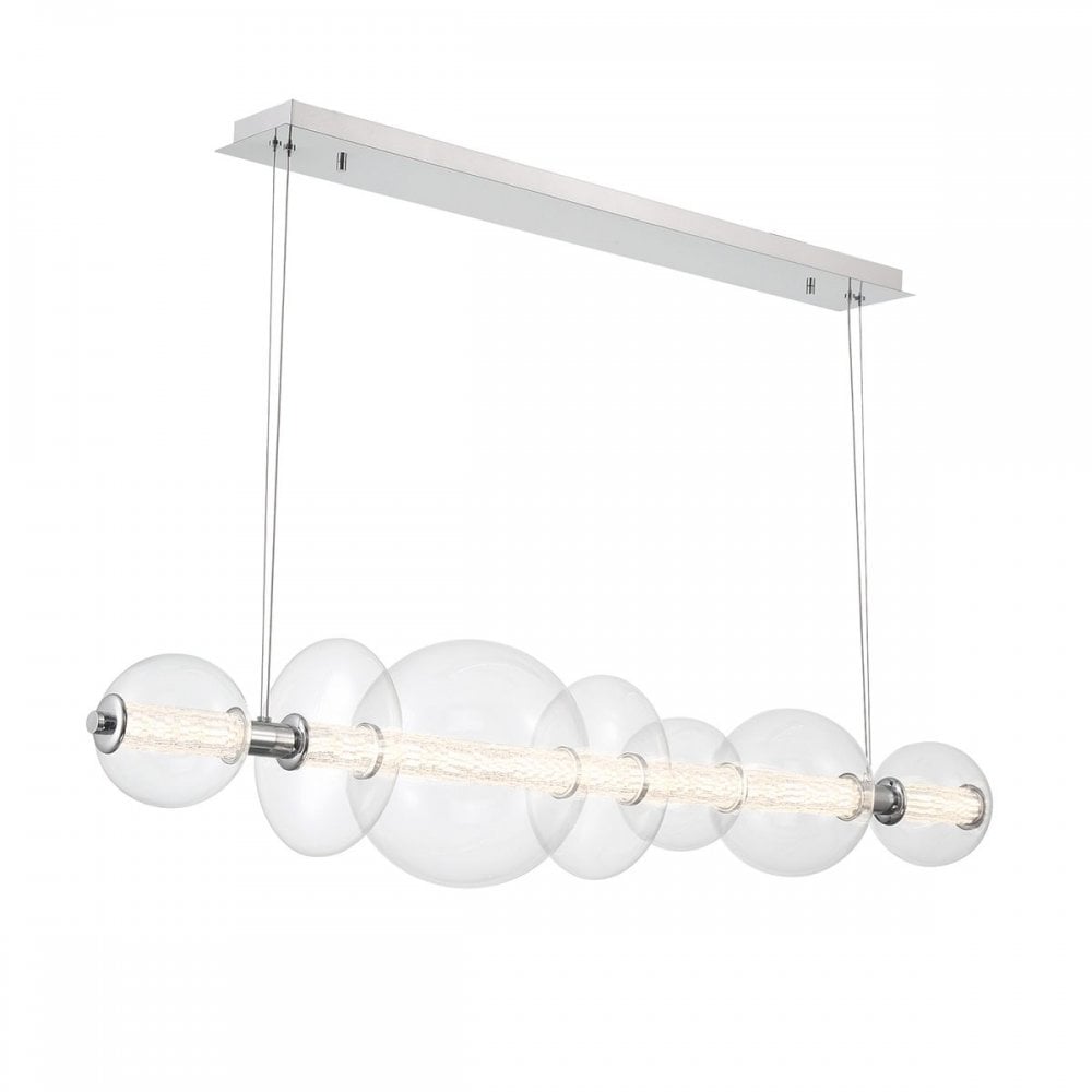 QN-ATOMO-LP7-PC Atomo 7 Light LED Linear Pendant Polished Chrome
