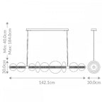 QN-ATOMO-LP7-PC Atomo 7 Light LED Linear Pendant Polished Chrome
