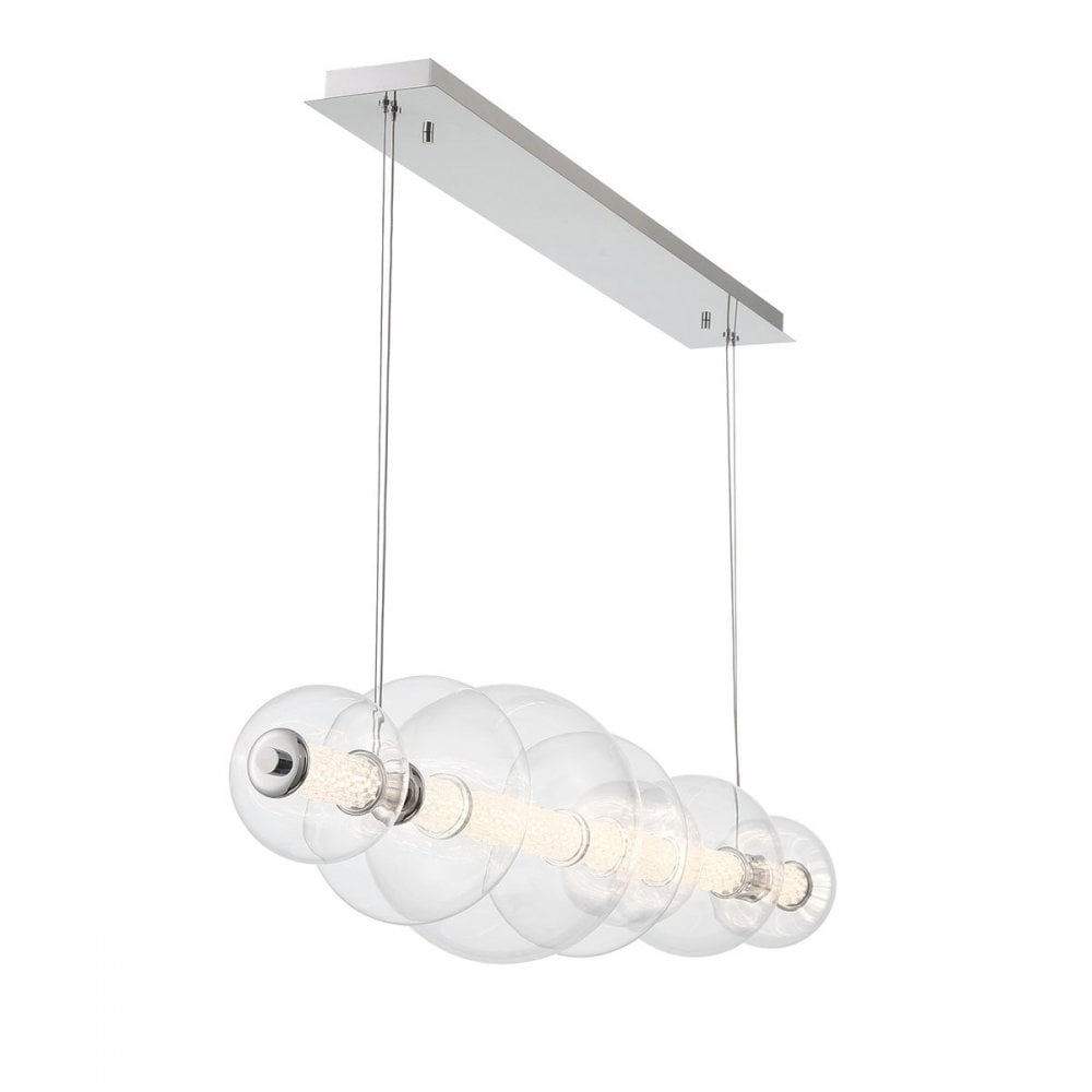 QN-ATOMO-LP7-PC Atomo 7 Light LED Linear Pendant Polished Chrome