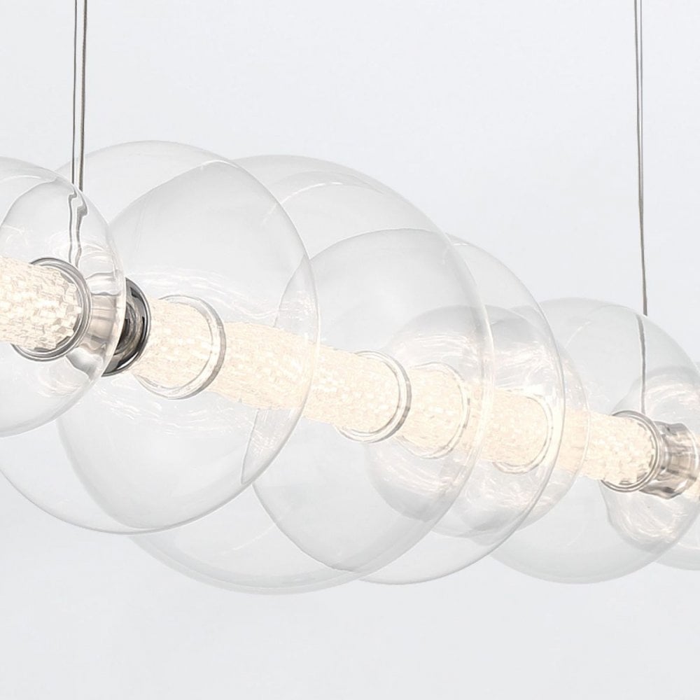 QN-ATOMO-LP7-PC Atomo 7 Light LED Linear Pendant Polished Chrome