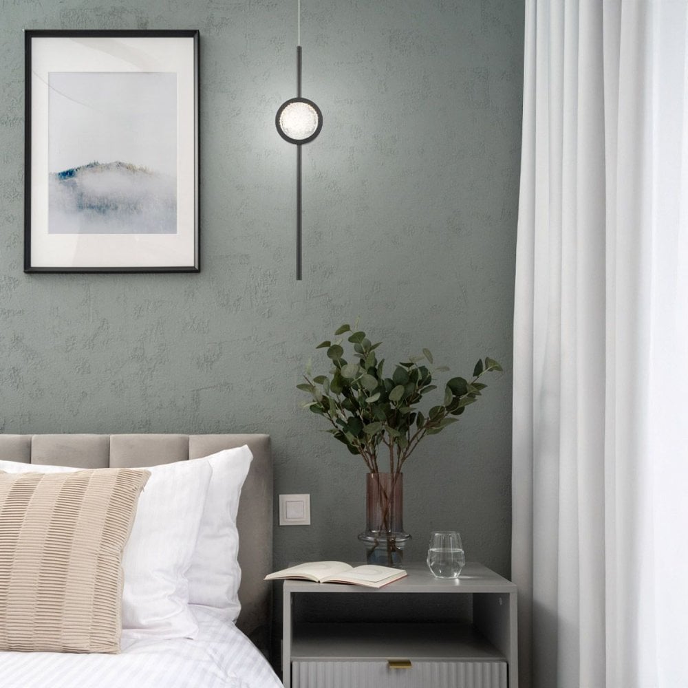 QN-BARLETTA-1P-BK Barletta 1 Light LED Pendant Matte Black