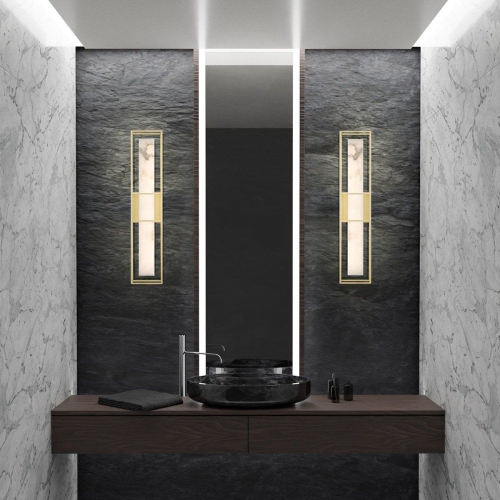 QN-BLAKLEY-L-BG Blakley 1 Light LED Bathroom Wall Light Large Brushed Gold
