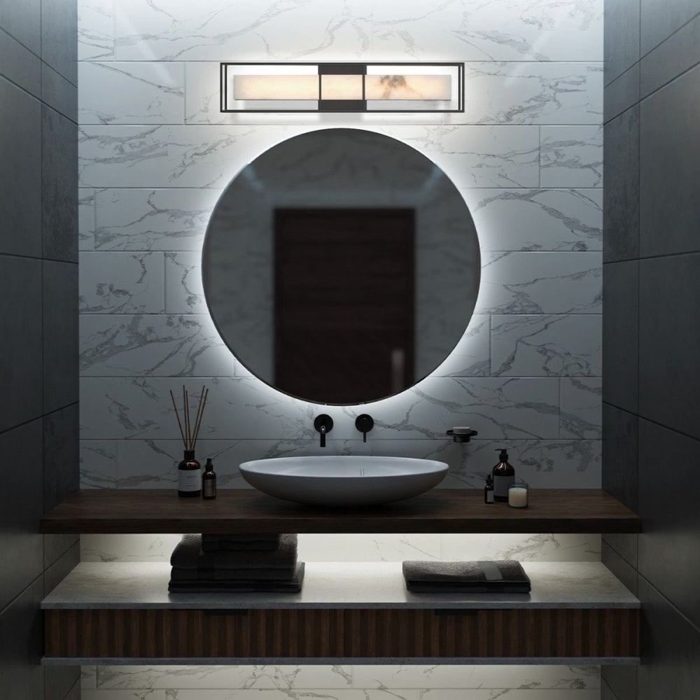 QN-BLAKLEY-L-BK Blakley 1 Light LED Bathroom Wall Light Large Matte Black
