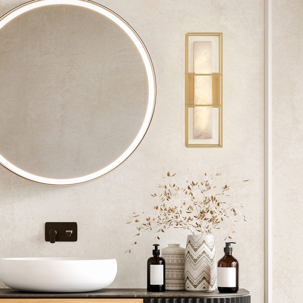 QN-BLAKLEY-M-BG Blakley 1 Light LED Bathroom Wall Light Medium Brushed Gold