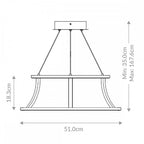 QN-CADOUX-P-BK Cadoux LED Pendant Chandelier Matte Black