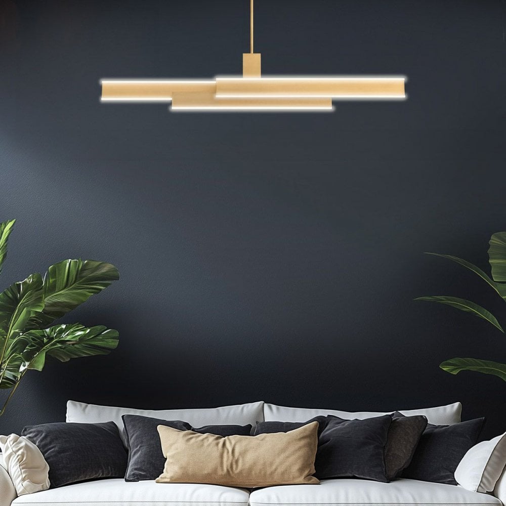 QN-CAMENO-LP-BG Cameno LED Linear Pendant Brushed Gold