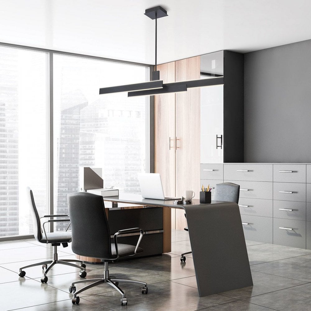 QN-CAMENO-LP-BK Cameno LED Linear Pendant Matte Black
