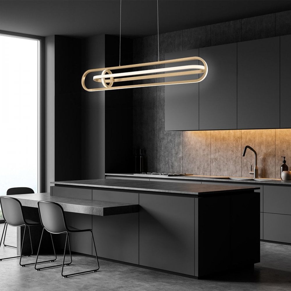 QN-DEMARK-LP-BG Demark LED Linear Pendant Brushed Gold