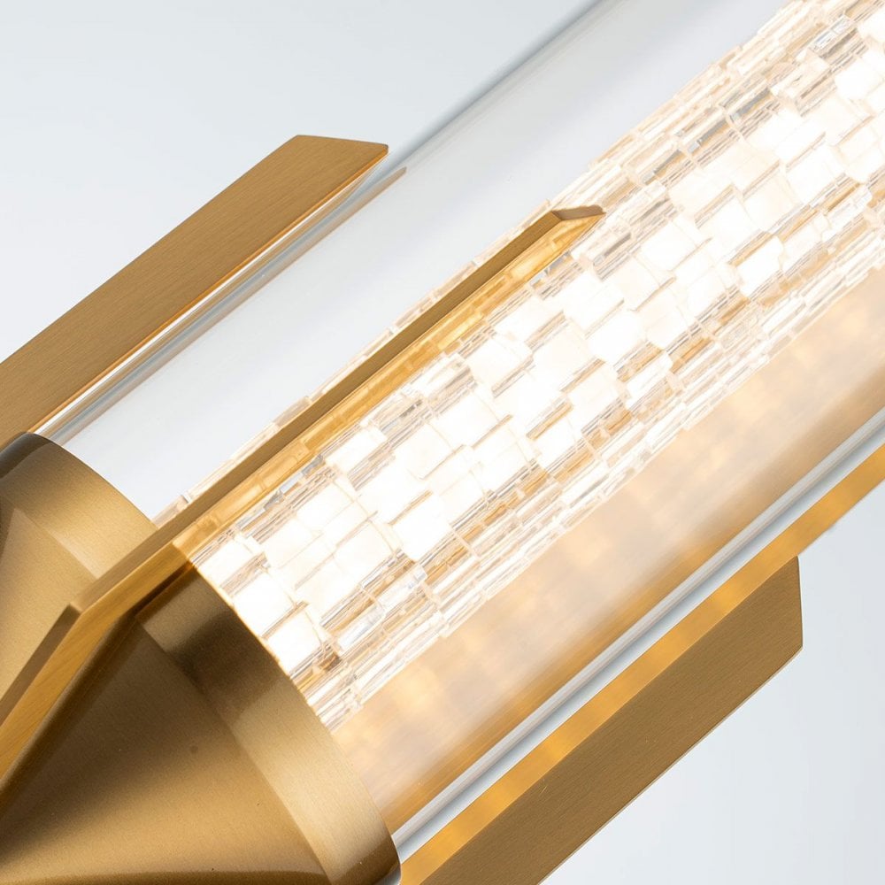 QN-ESPADA-2W-BG Espada Tall LED Bathroom Wall / Above Mirror Light Brushed Gold