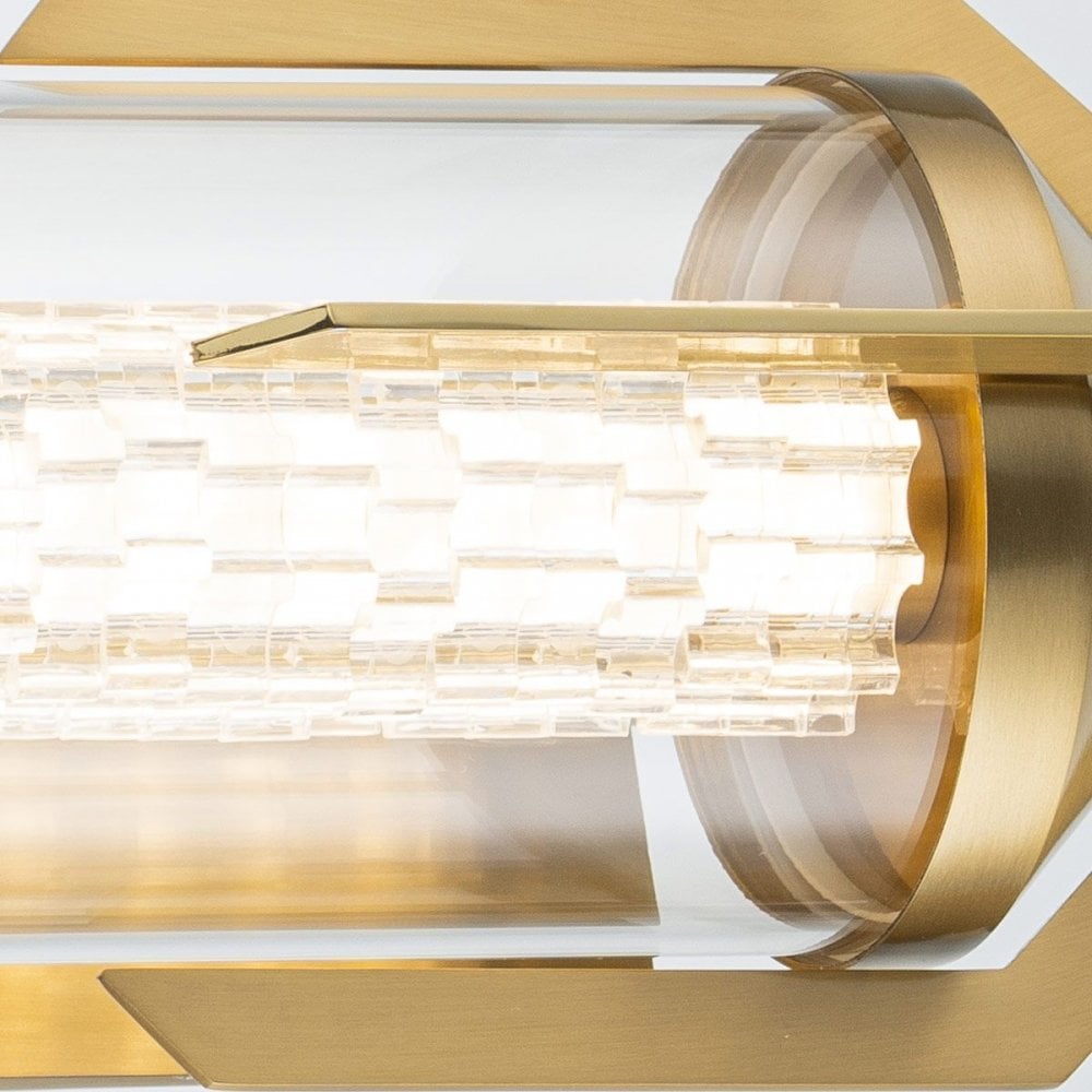 QN-ESPADA-2W-BG Espada Tall LED Bathroom Wall / Above Mirror Light Brushed Gold