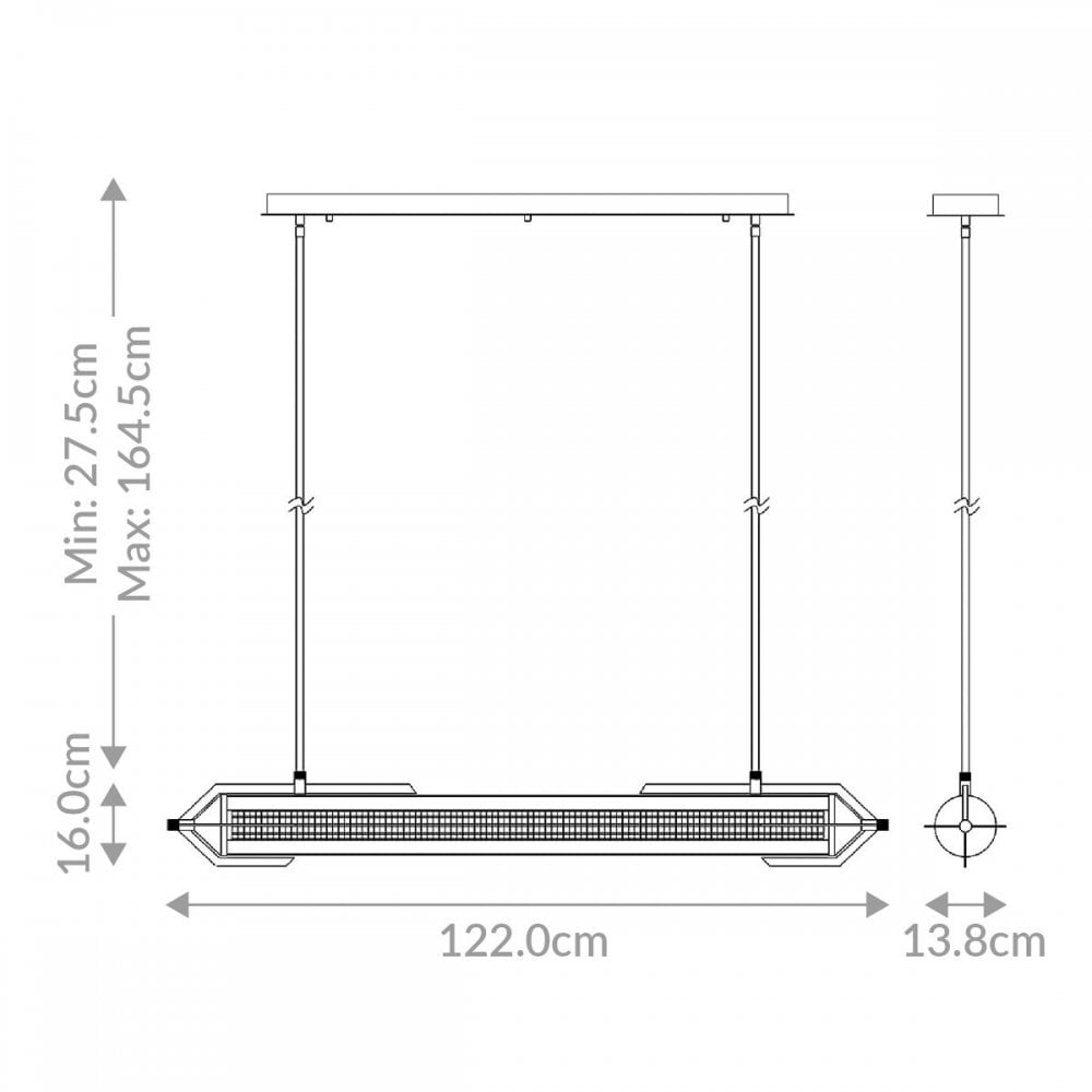QN-ESPADA-LP-PC Espada LED Linear Pendant Polished Chrome