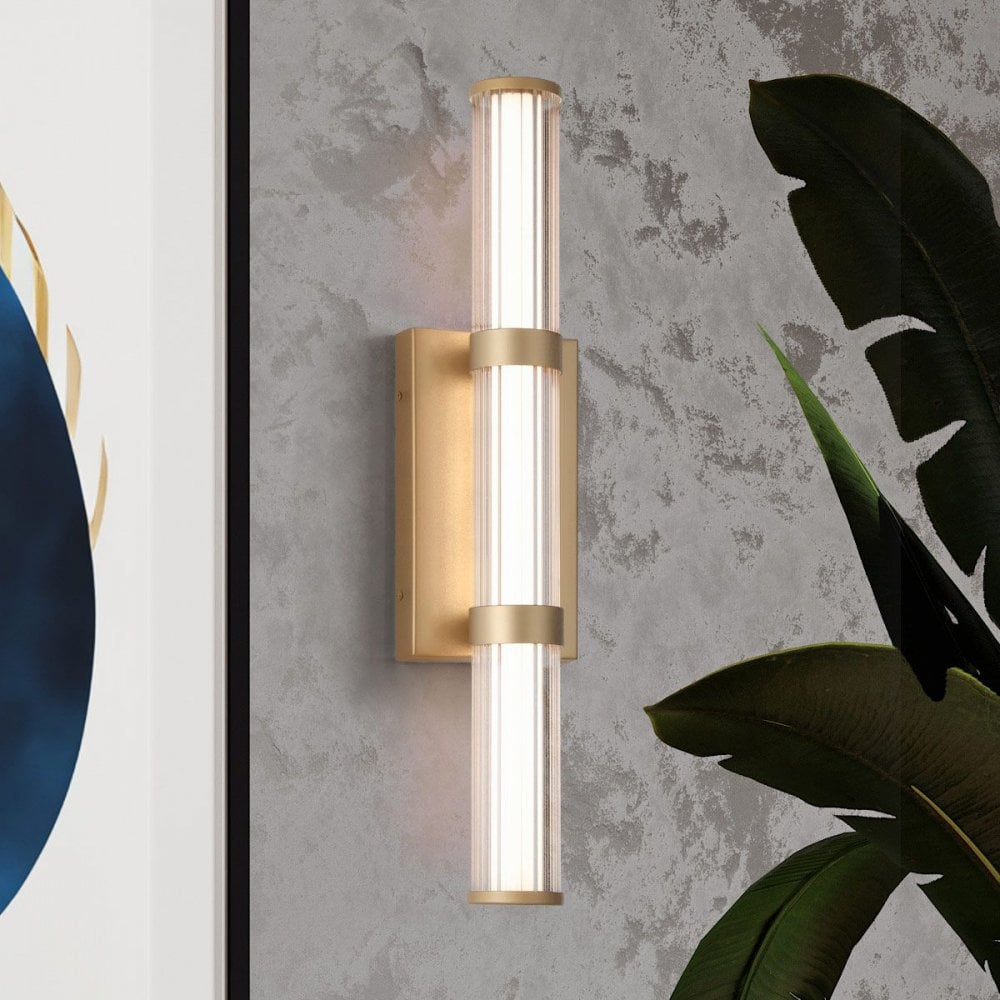 QN-FAYTON-M-BG Fayton Outdoor Medium LED Wall Light Brushed Gold