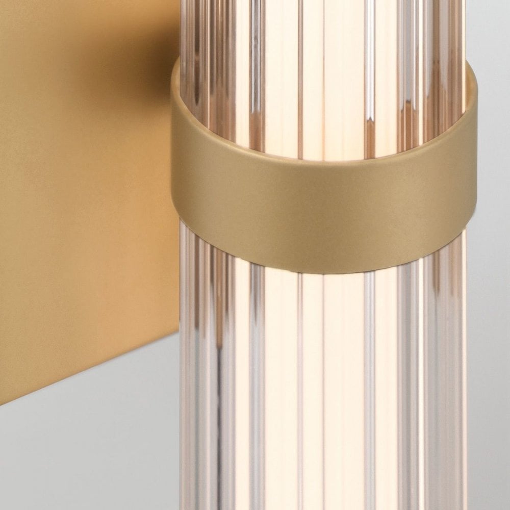 QN-FAYTON-S-BG Fayton Outdoor Small LED Wall Light Brushed Gold