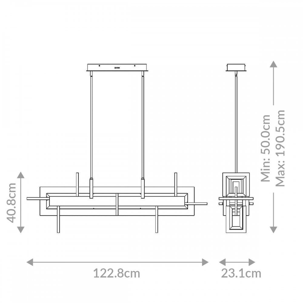 QN-INIZIO-LP-M-BG Inizio LED Linear Pendant Medium Brushed Gold