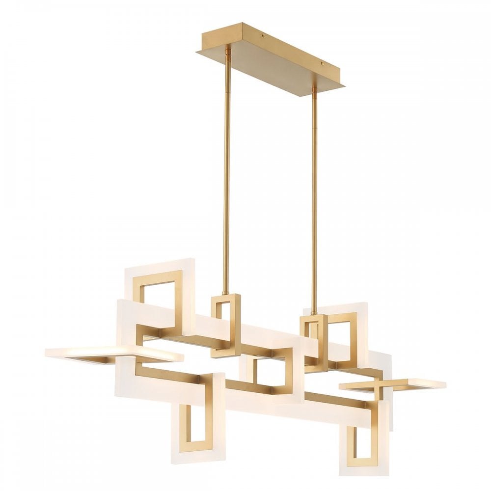 QN-INIZIO-LP-M-BG Inizio LED Linear Pendant Medium Brushed Gold