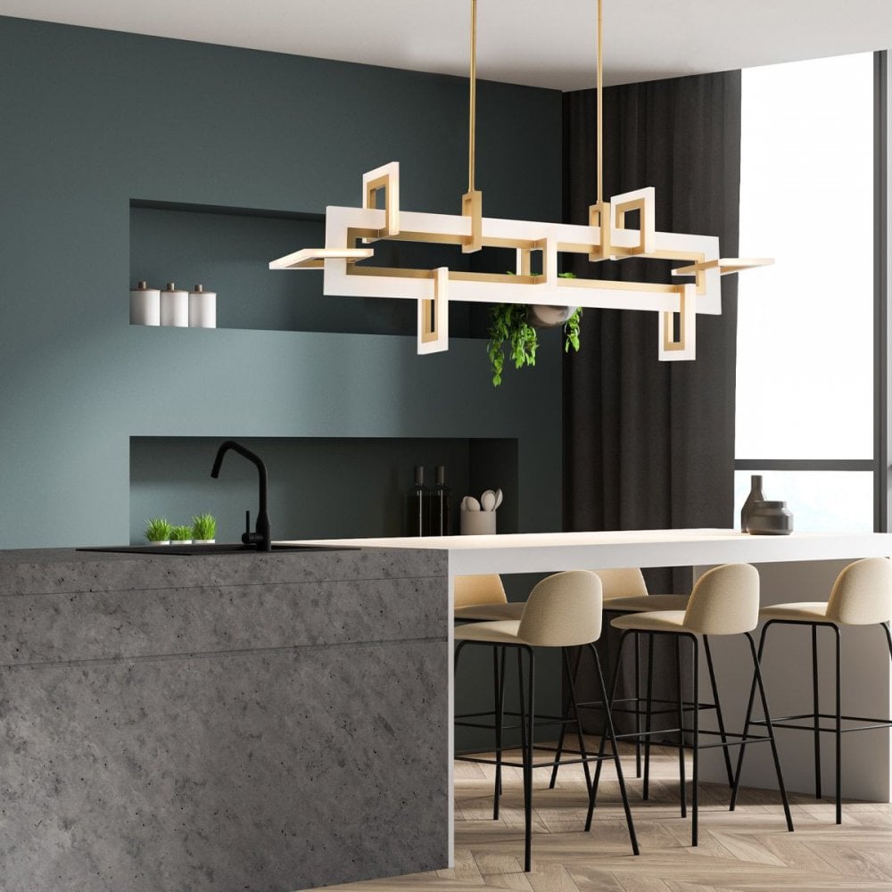 QN-INIZIO-LP-M-BG Inizio LED Linear Pendant Medium Brushed Gold